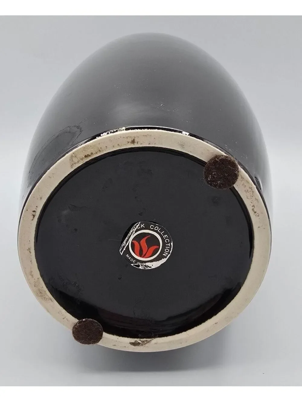 Vintage Srednick Collection Black Ceramic Vase Japan 1980s Modernist 10.5